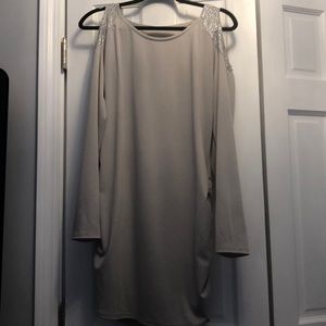 Grey sparkle long sleeve shirt.